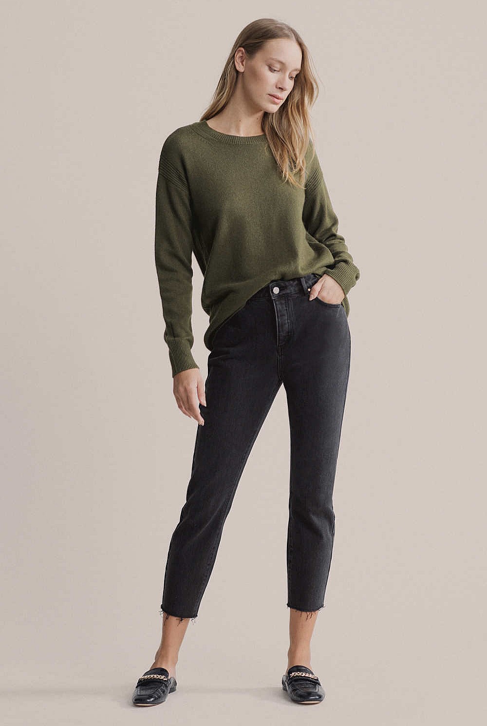High Lo Crew Knit