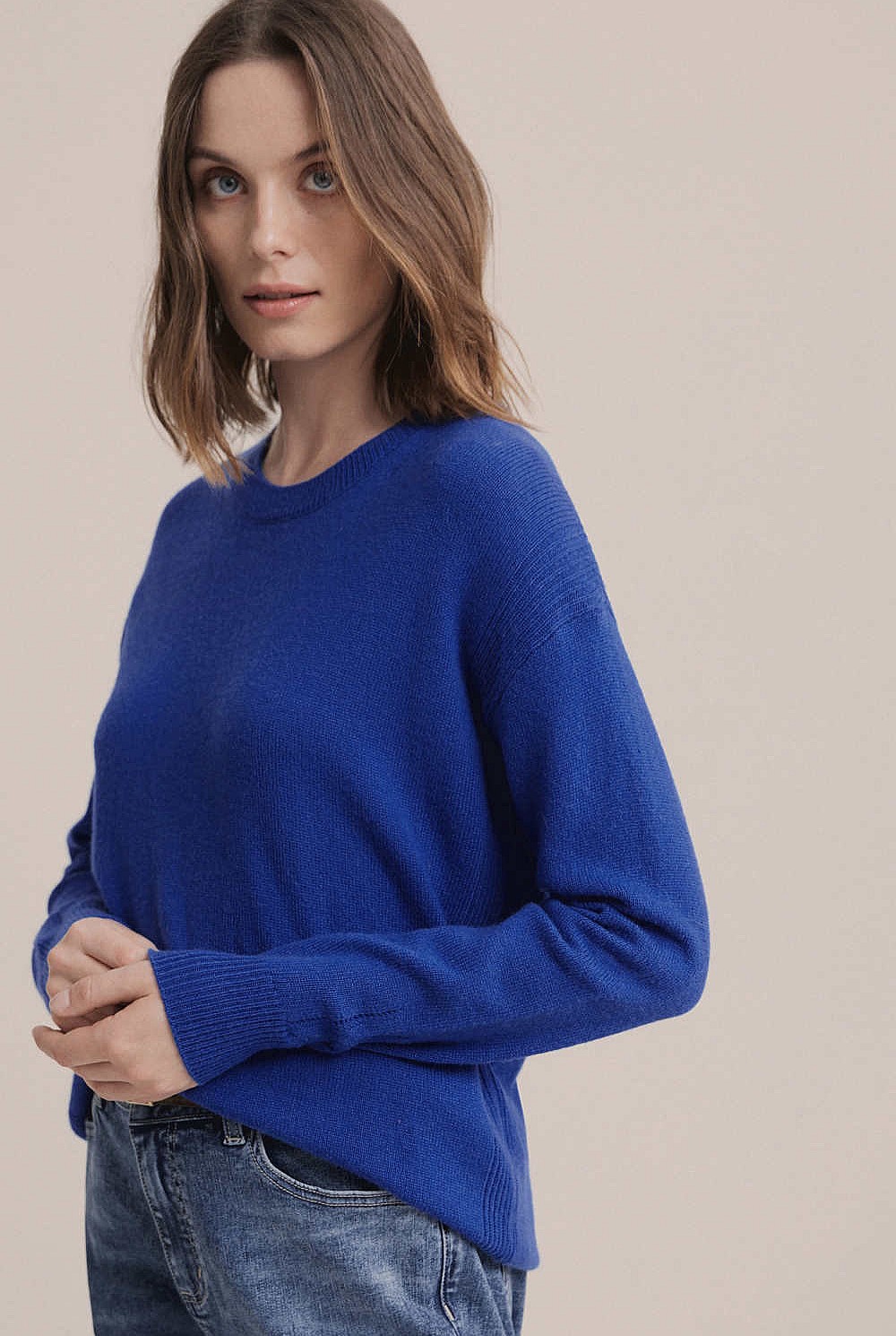 High Lo Crew Knit