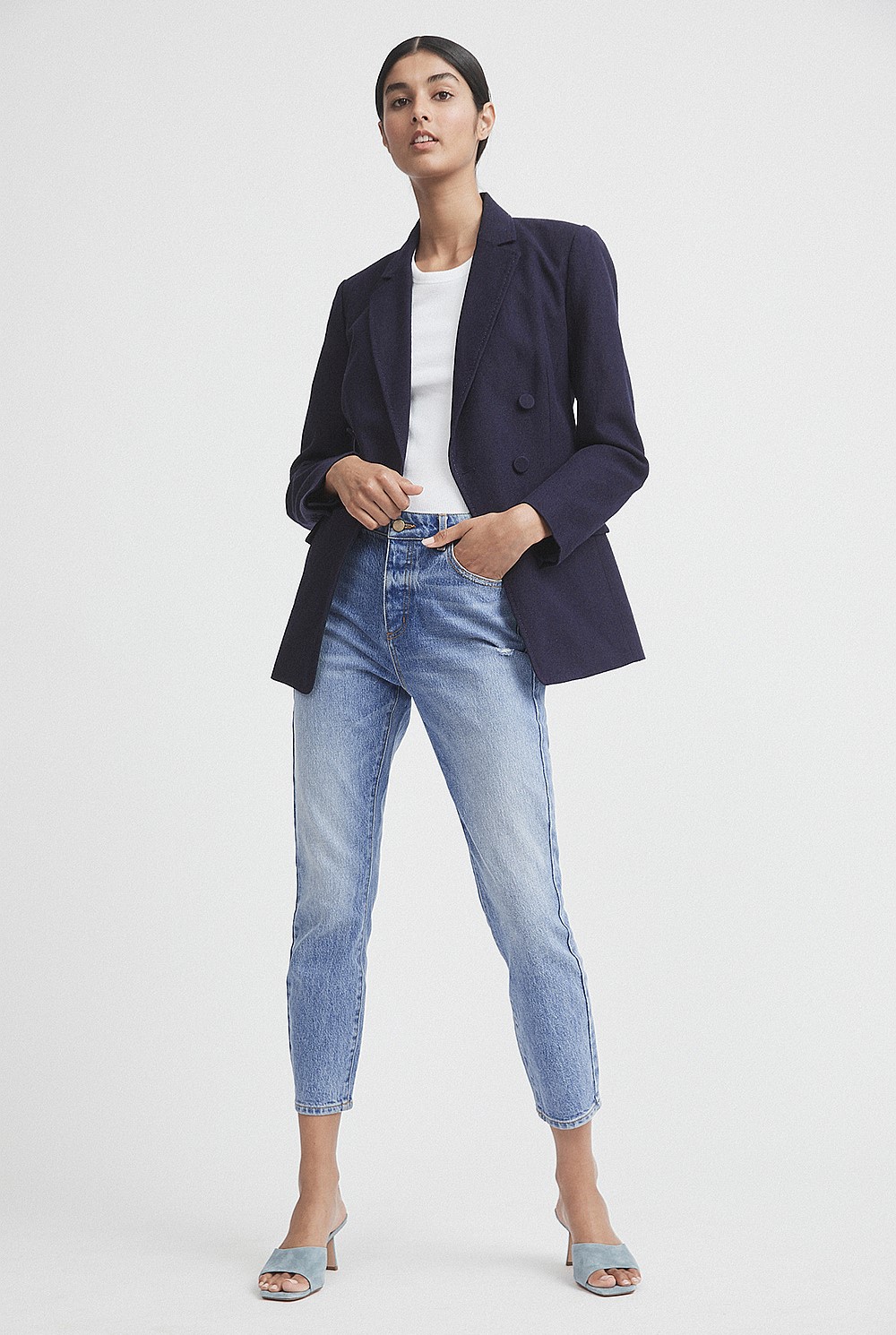 Structured Double-Breasted Blazer
