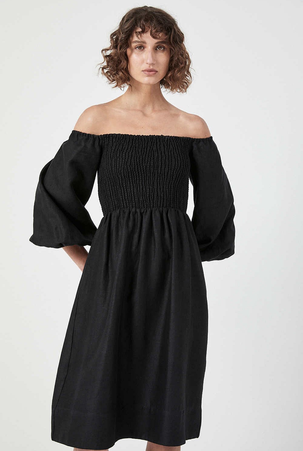Shirred Bodice Dress