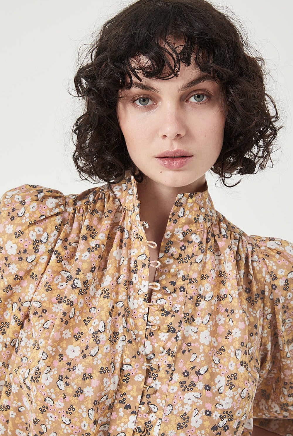 Floral High Neck Blouse