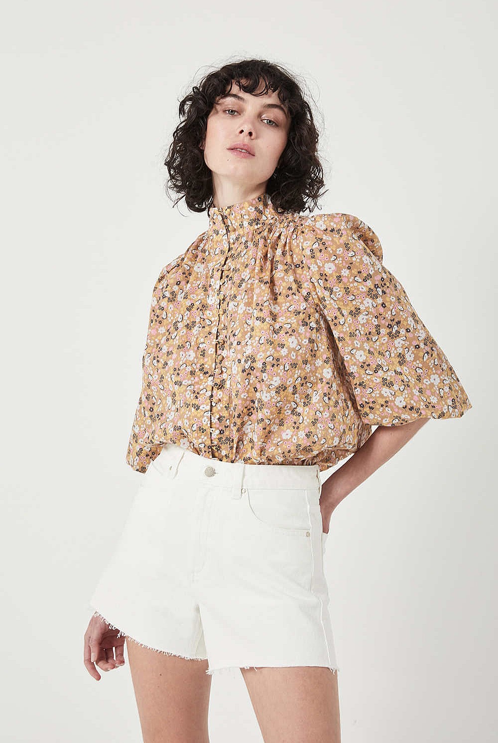 Floral High Neck Blouse