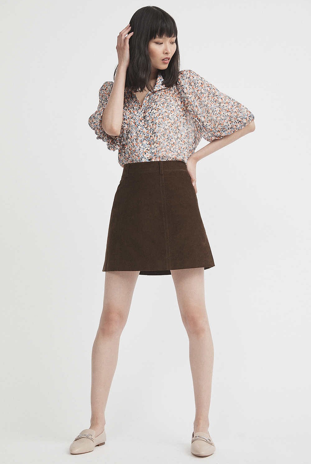 Top Stitch Mini Skirt