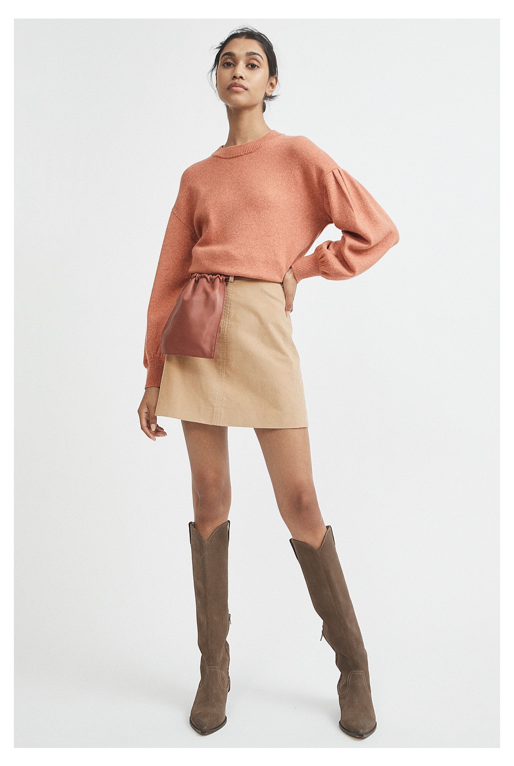 Top Stitch Mini Skirt