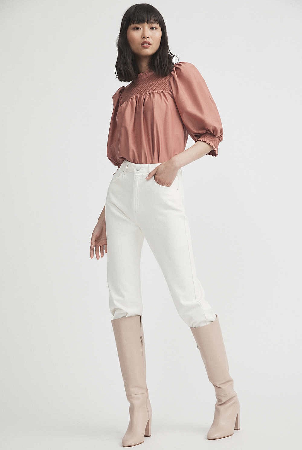 Smocking Detail Blouse