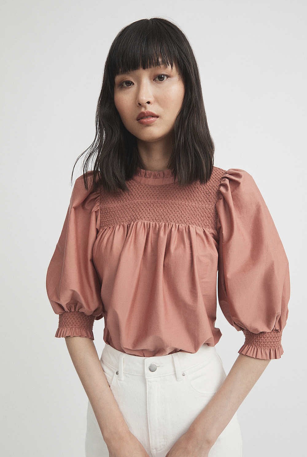 Smocking Detail Blouse