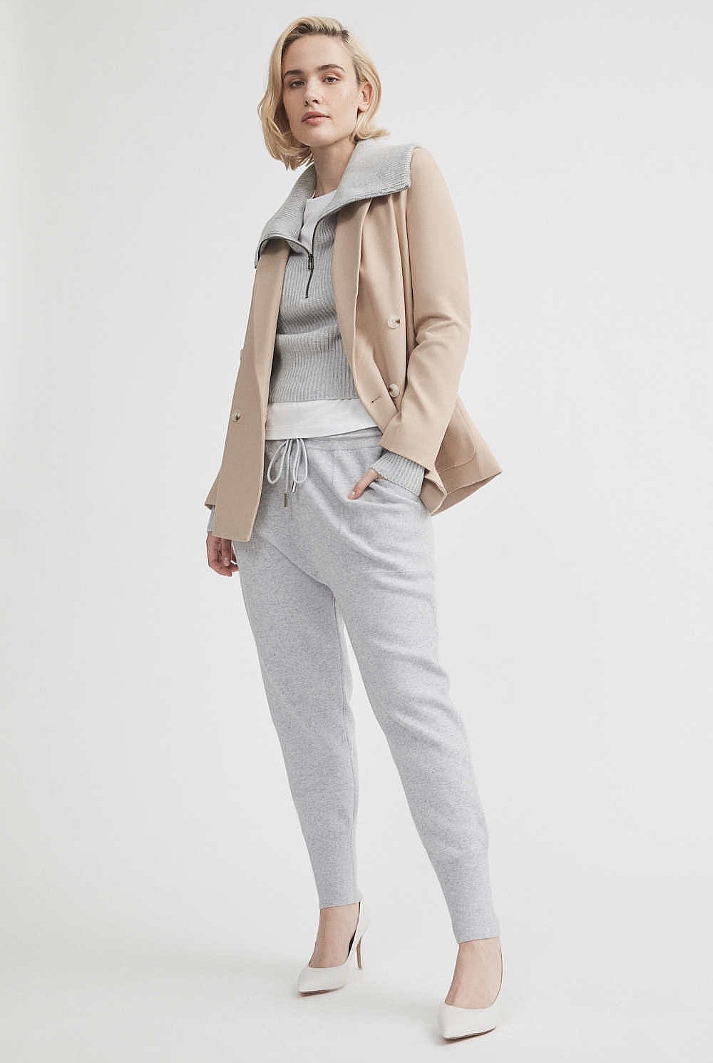 Zip Collar Crop Knit
