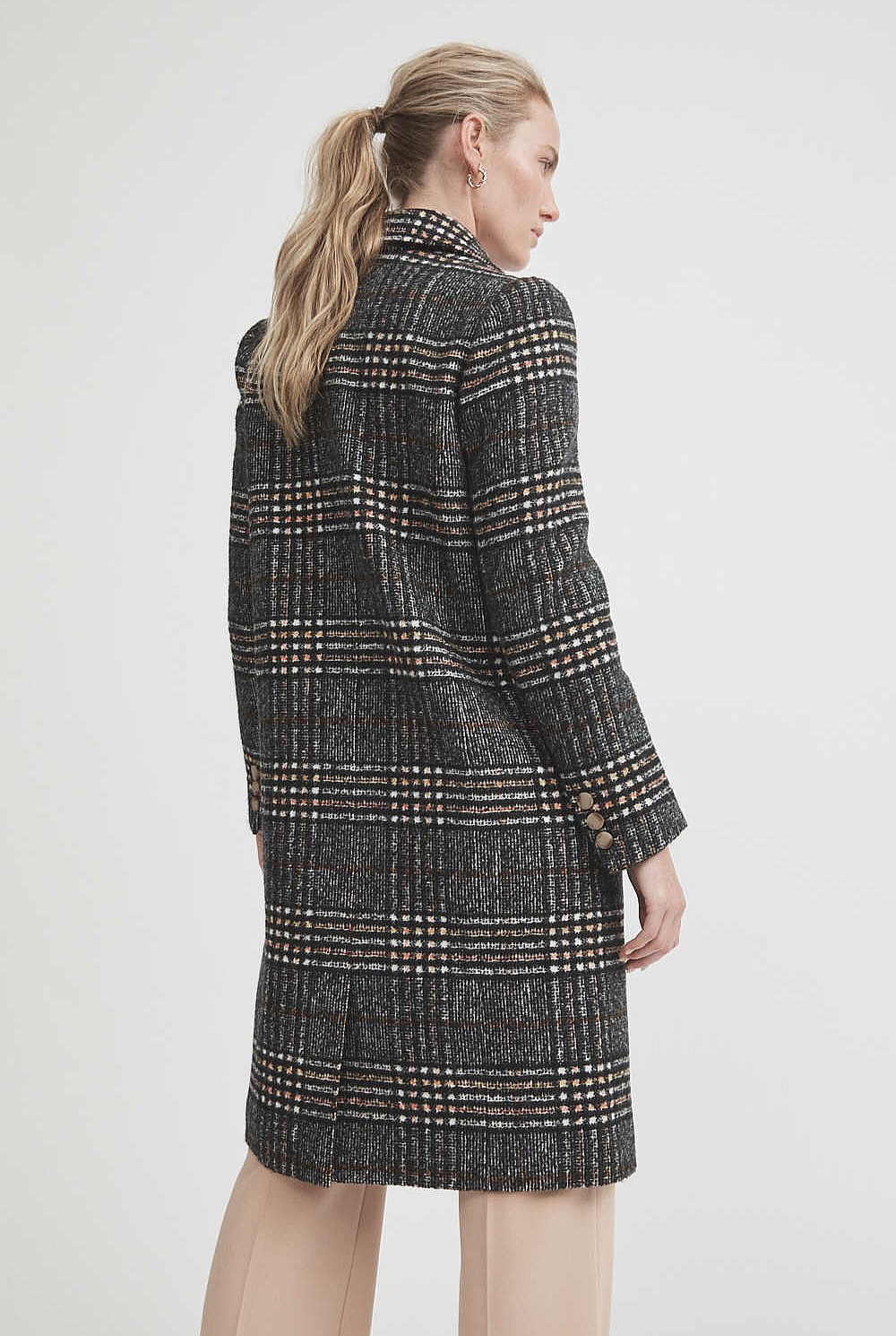 Multi Check Coat Gold Multi Check Coat - Women's Coats | Witchery