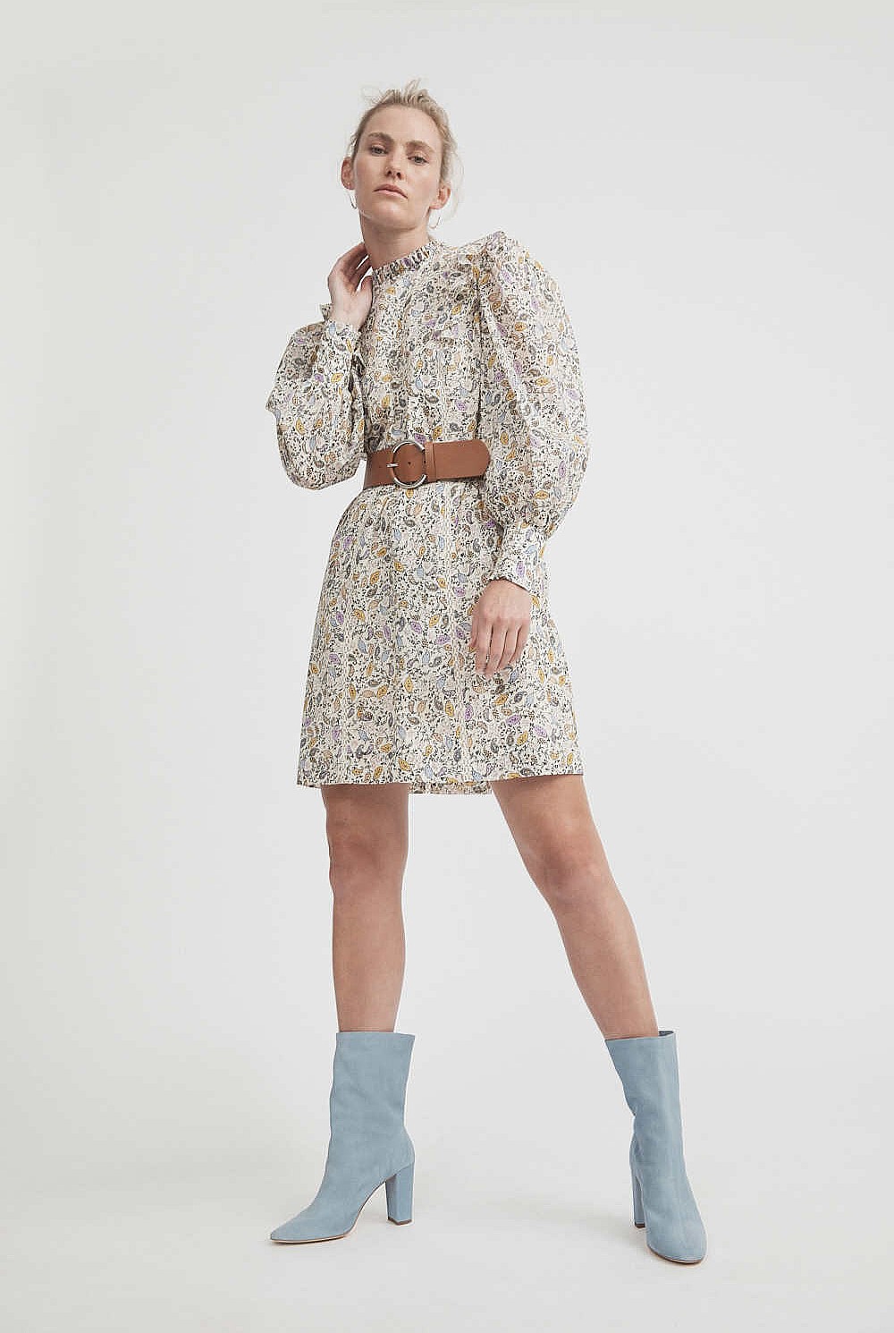 Print Trim Dress