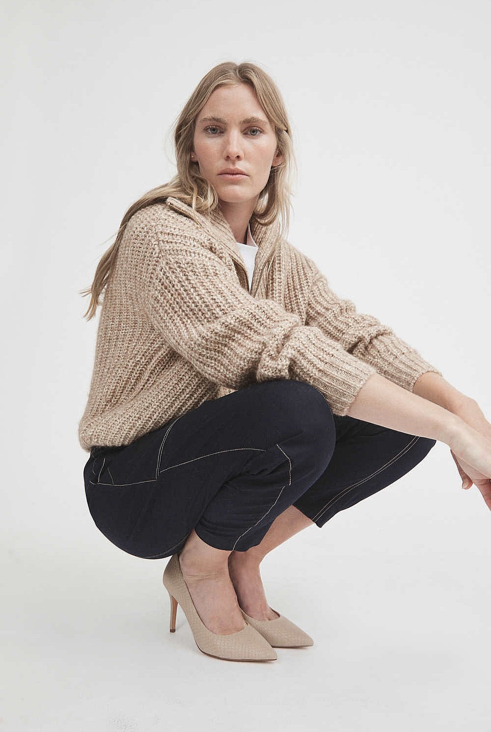 Fleck Zip Knit
