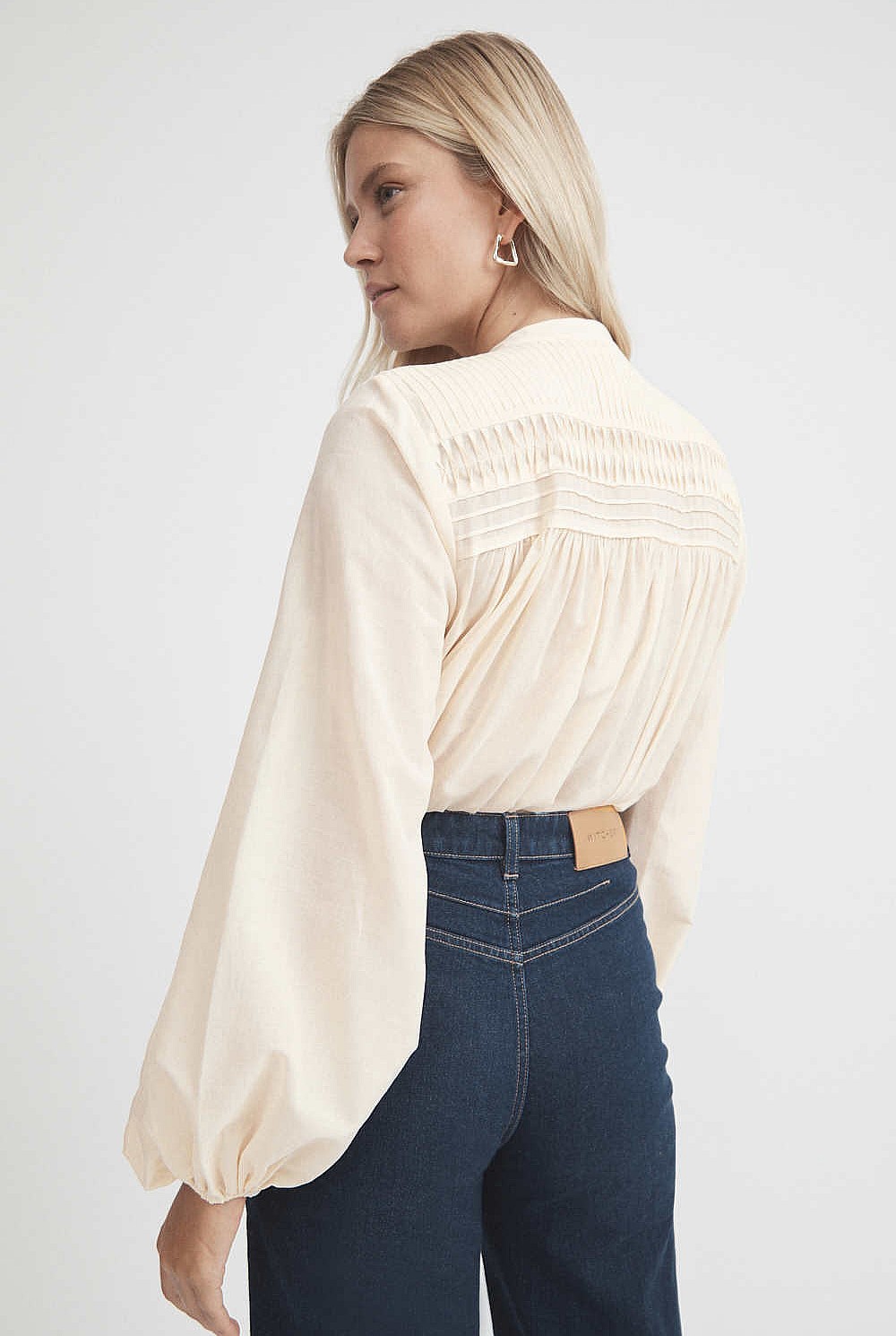 Cotton Pintuck Detail Blouse