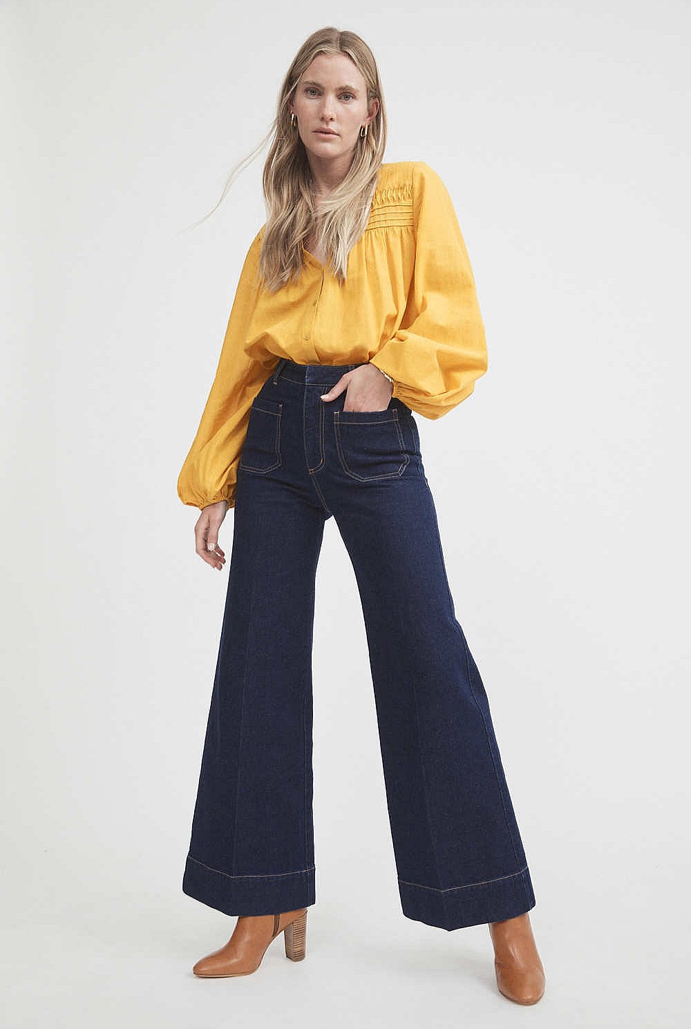Cotton Pintuck Detail Blouse