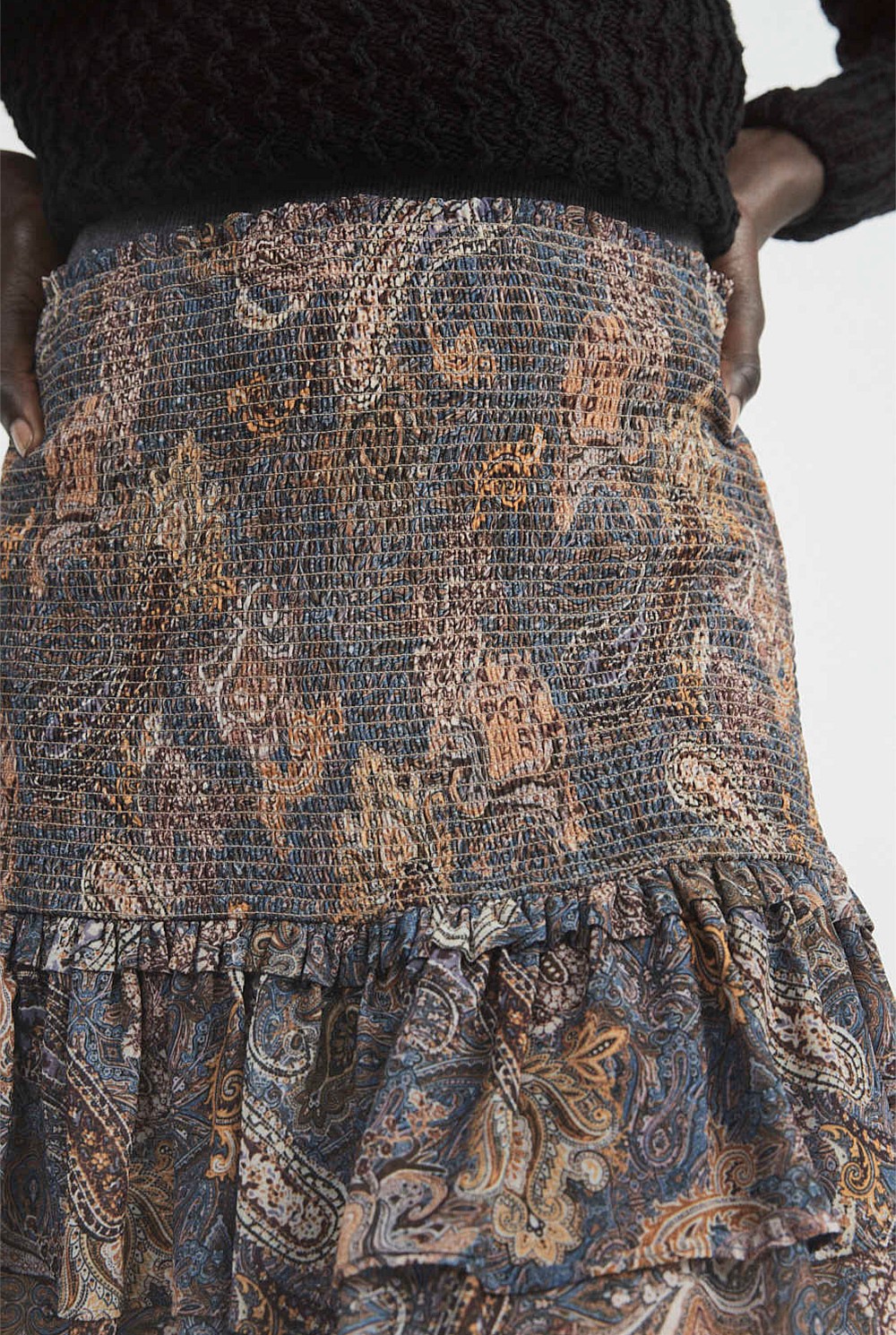 Shirred Mini Skirt