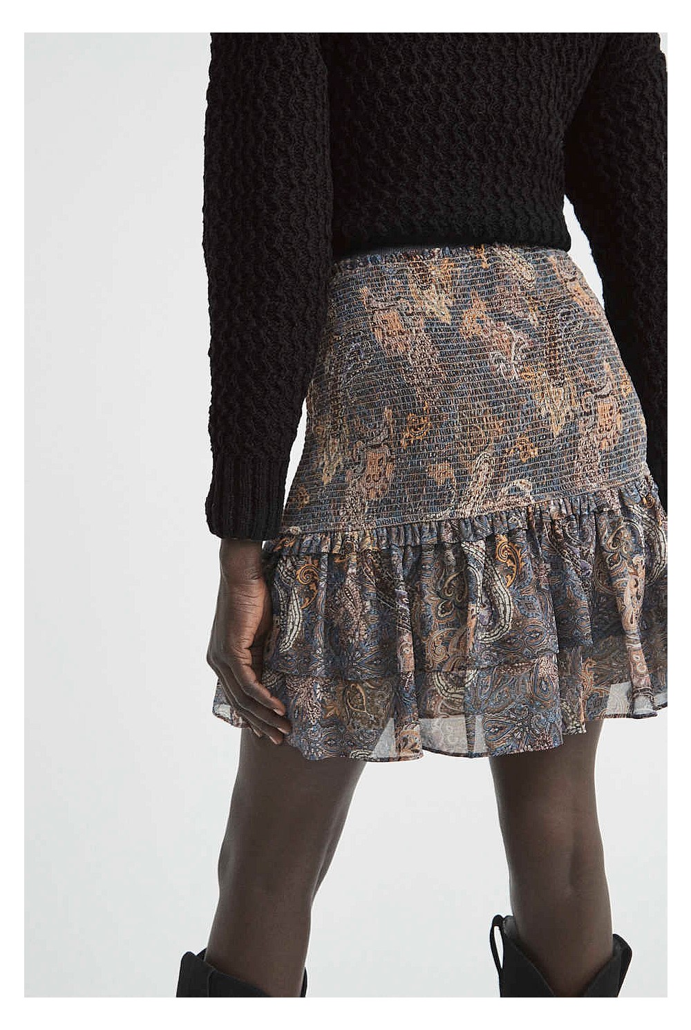 Shirred Mini Skirt