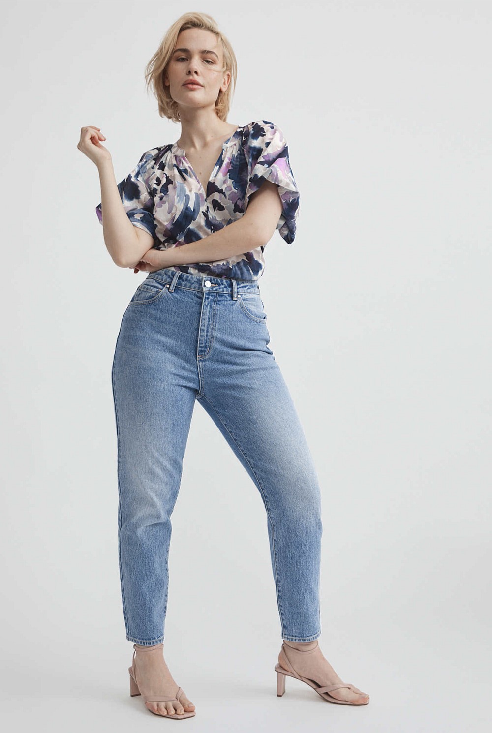 Print Puff Sleeve Blouse