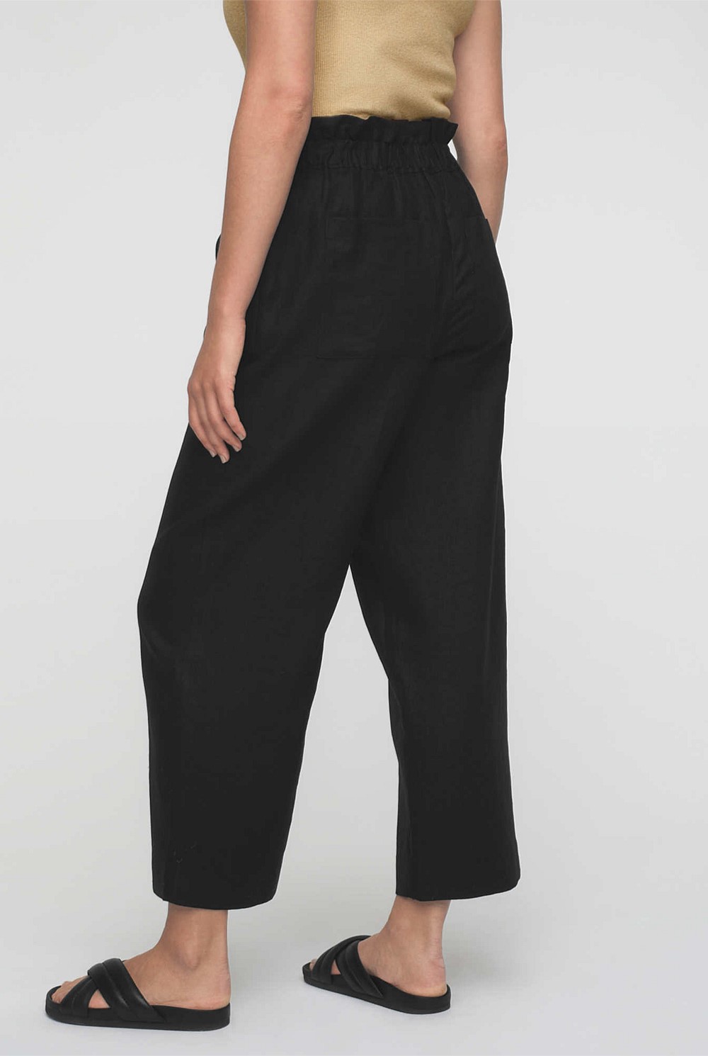 Waist Detail Linen Pant