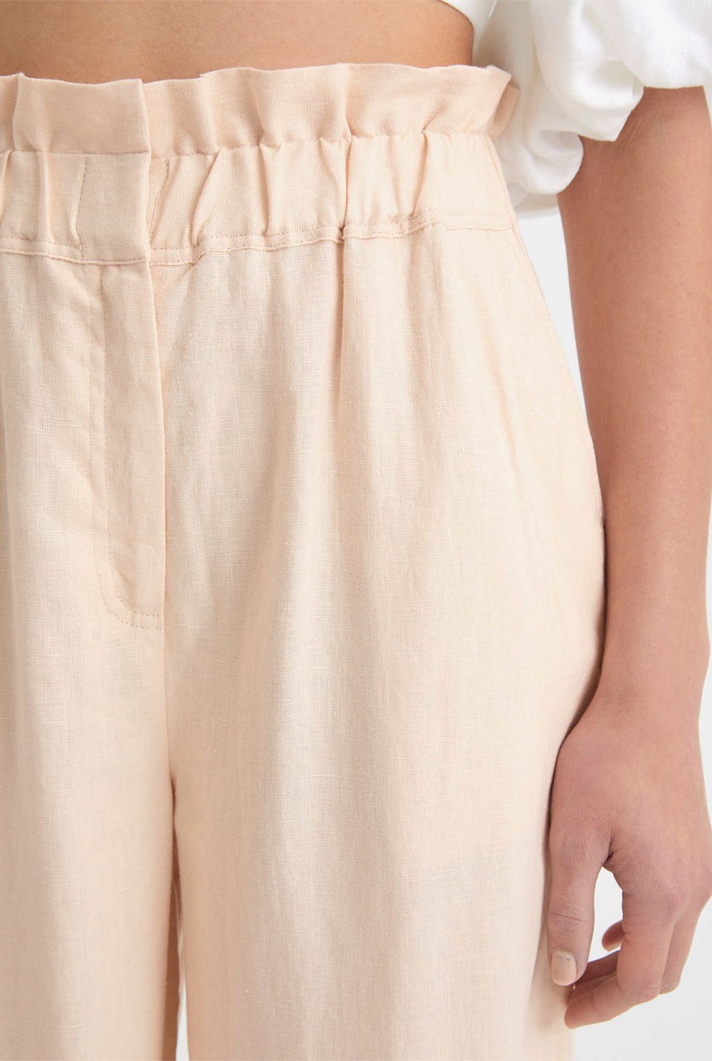 Waist Detail Linen Pant
