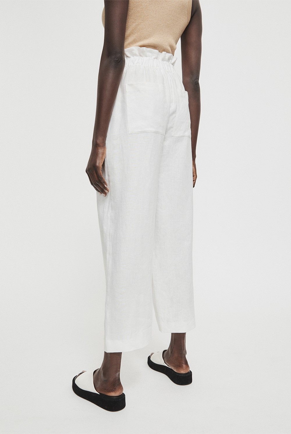 Waist Detail Linen Pant