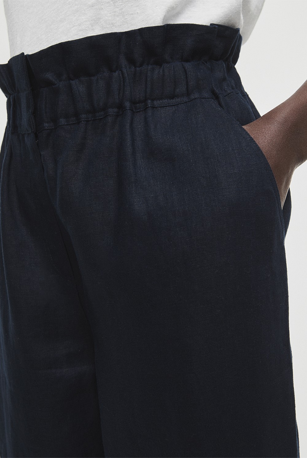 Waist Detail Linen Pant