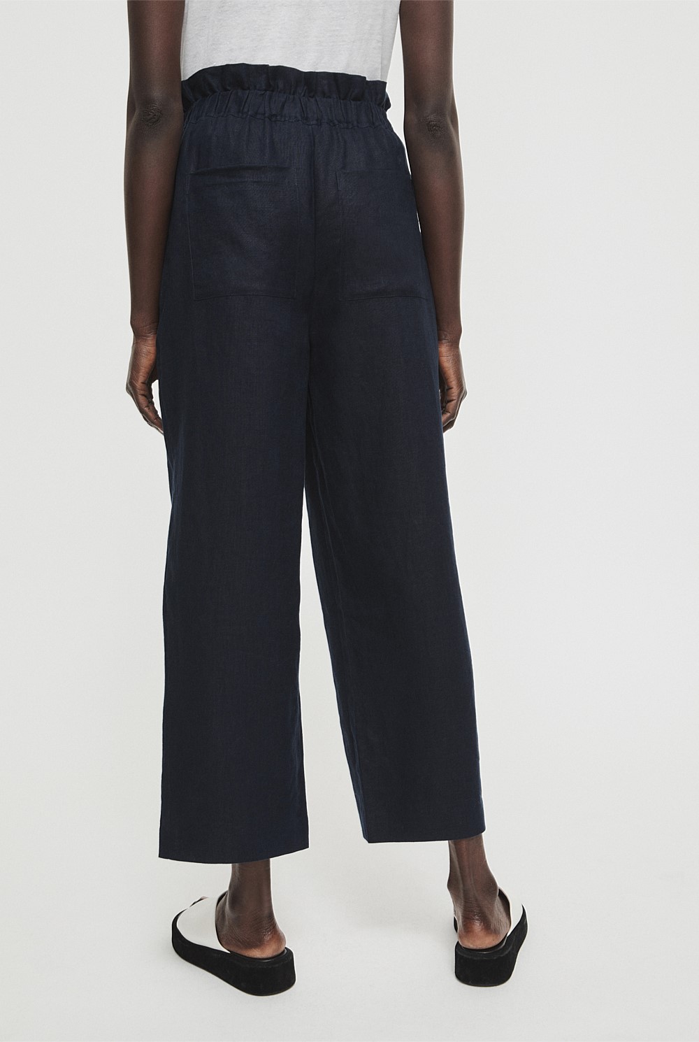 Waist Detail Linen Pant