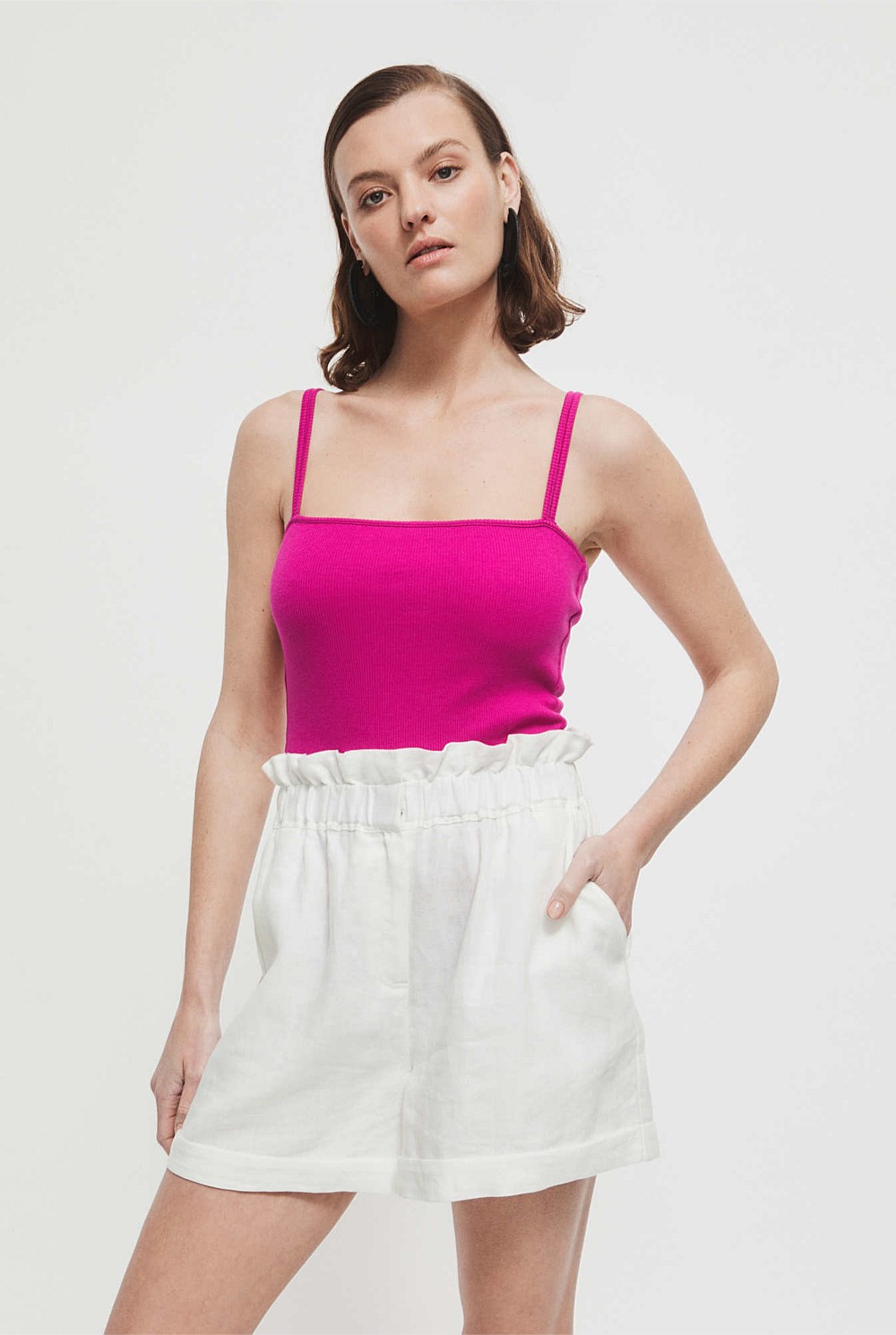 Waist Detail Linen Short