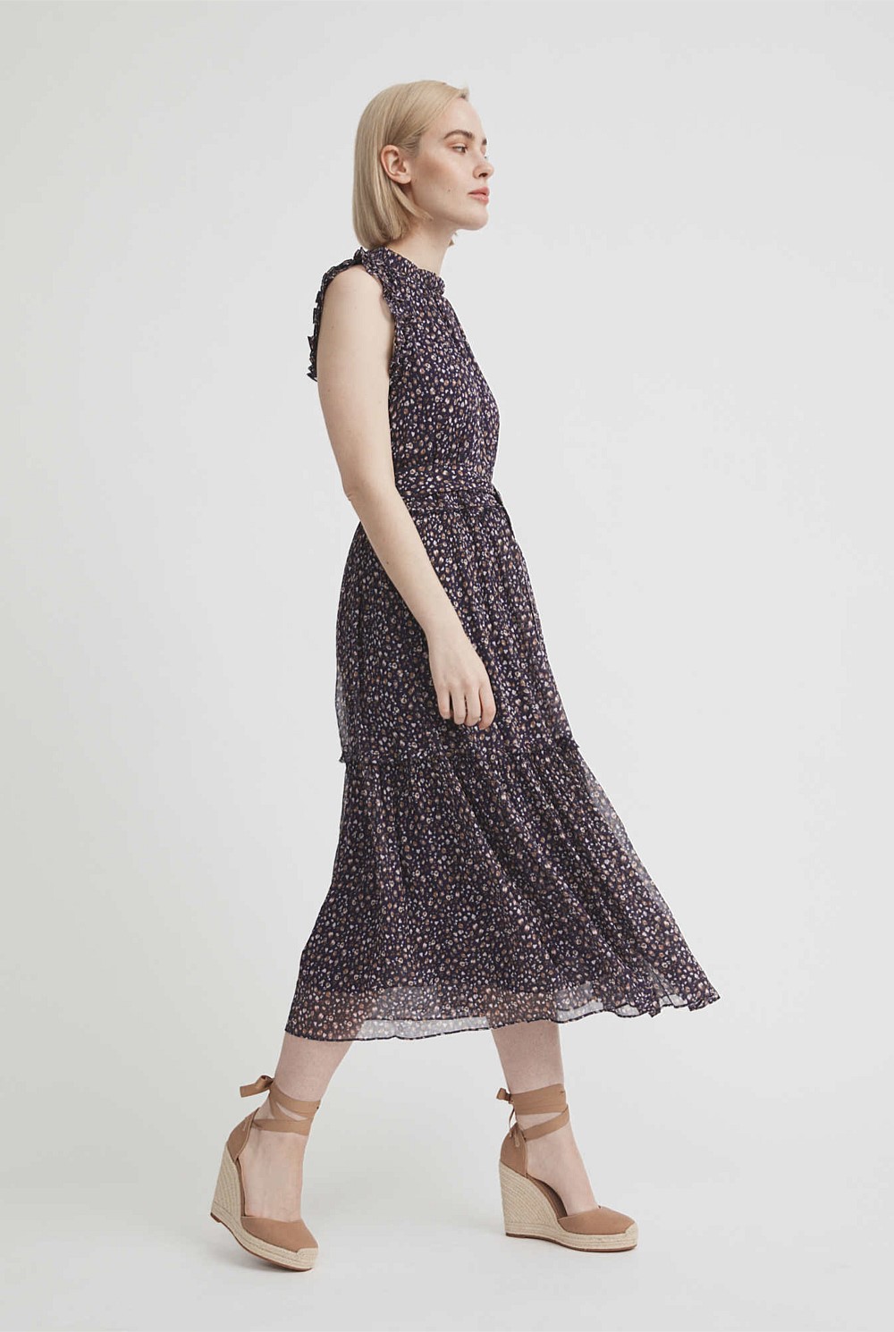 Frill Tiered Midi Dress
