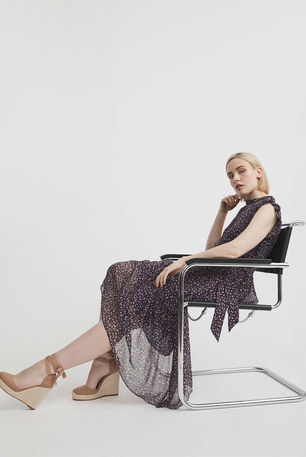 Frill Tiered Midi Dress
