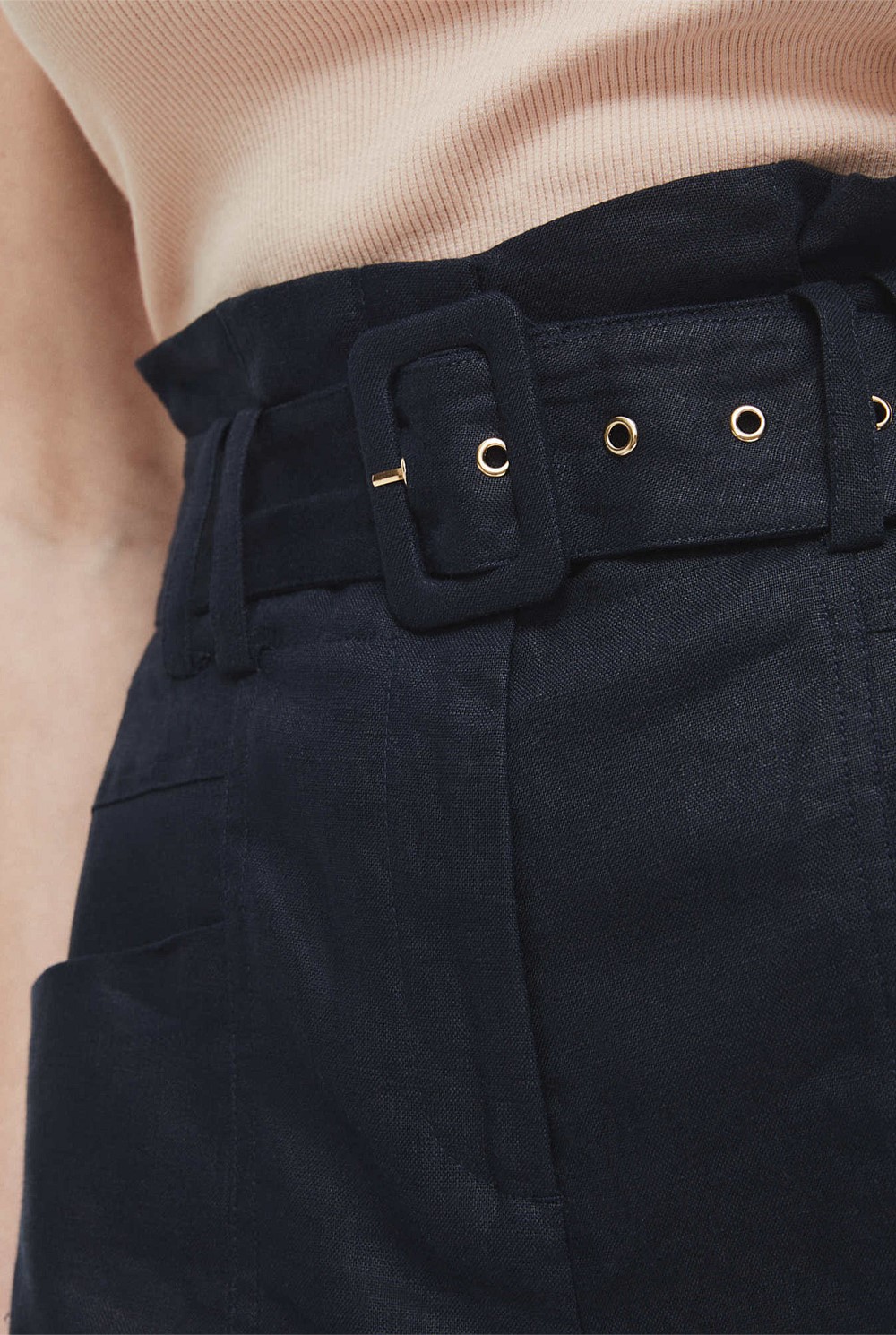 Belted Linen Short