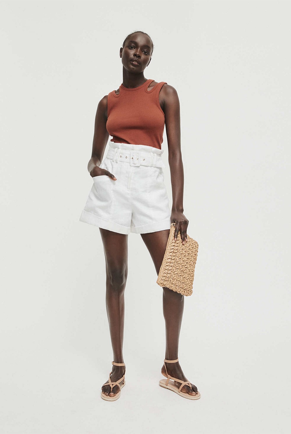 Cut Out Rib Tank Top