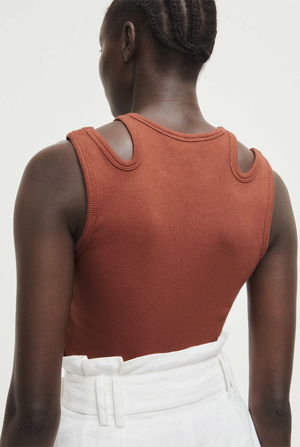 Cut Out Rib Tank Top