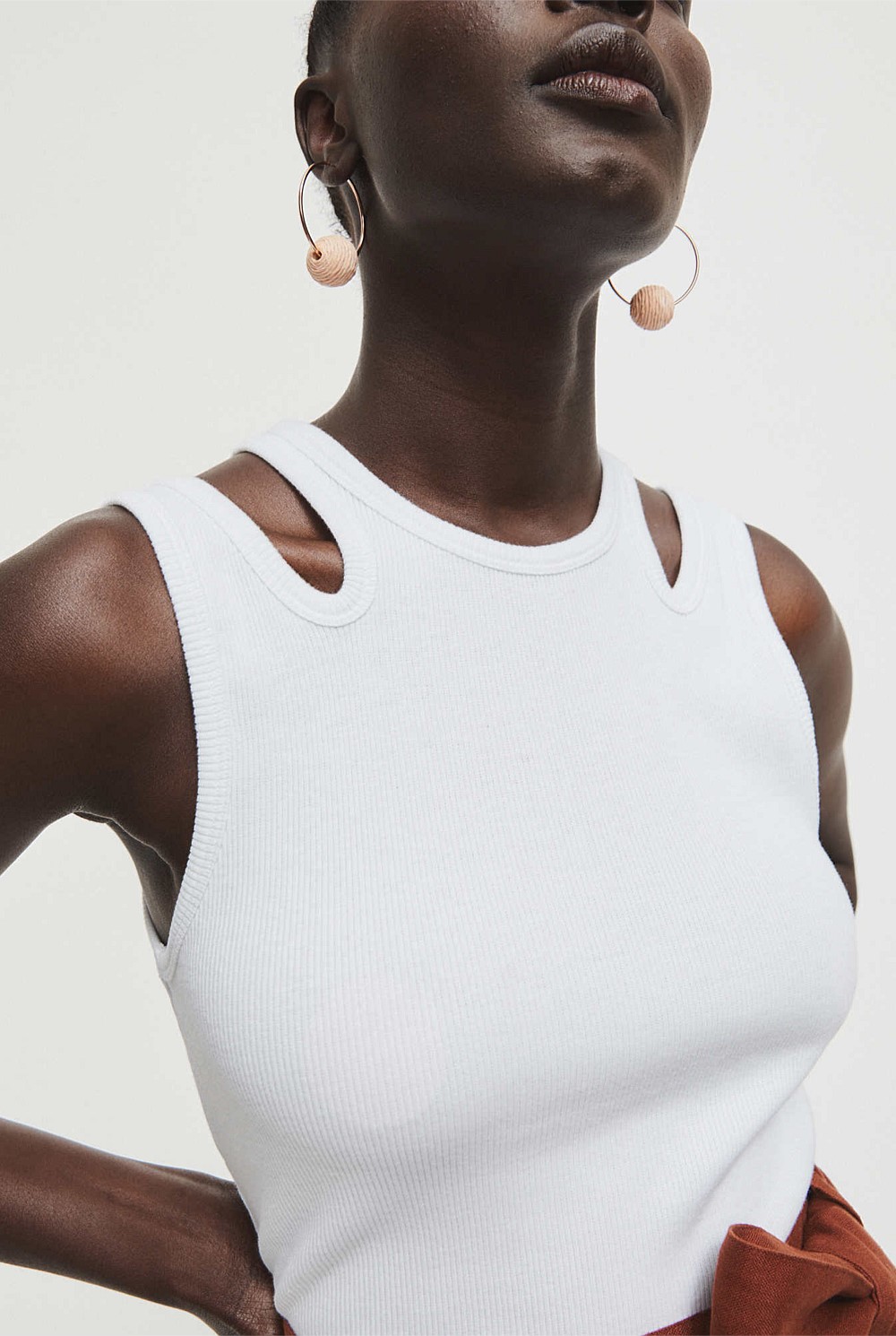 Cut Out Rib Tank Top