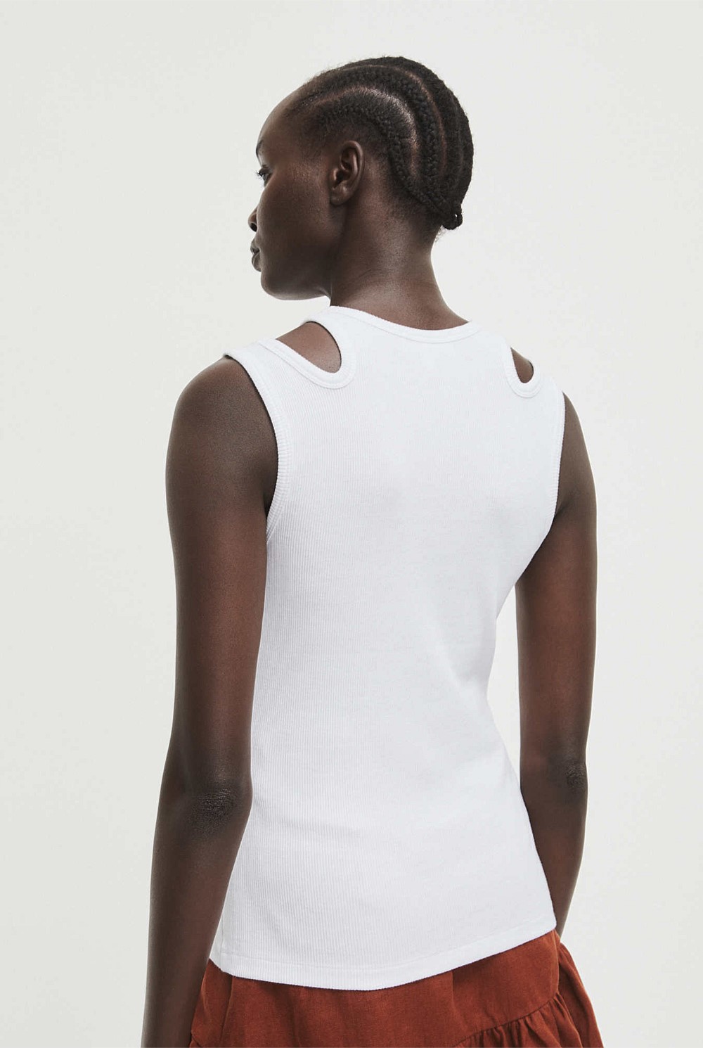 Cut Out Rib Tank Top