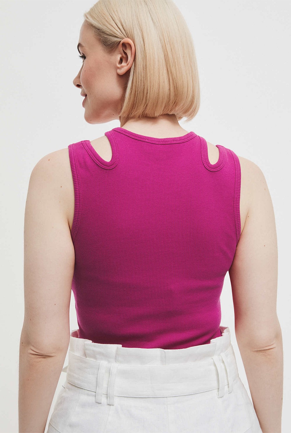 Cut Out Rib Tank Top