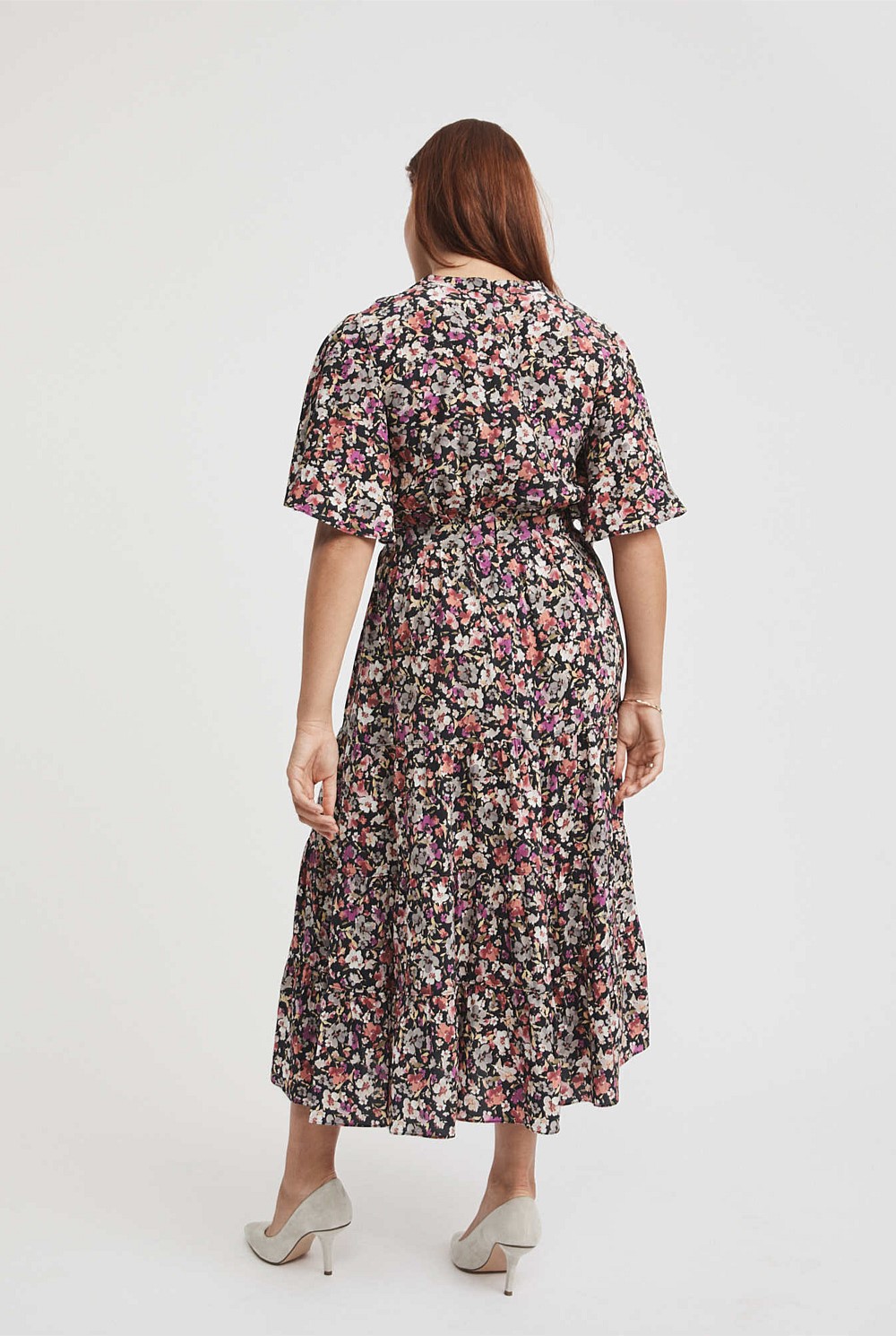 Ditsy Print Soft Sleeve Dress