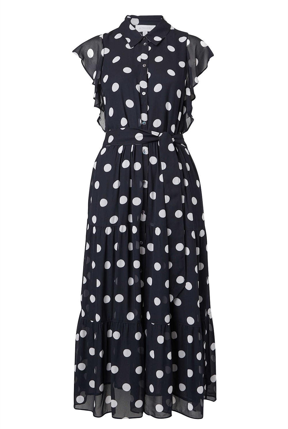 Viscose Spot Print Midi Dress