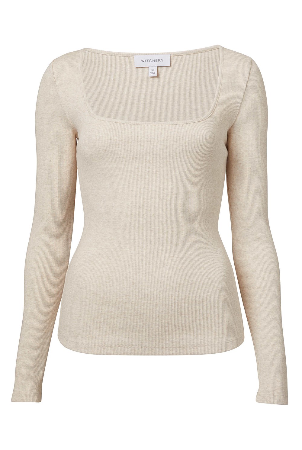 Cotton Rib Wide Neck Top