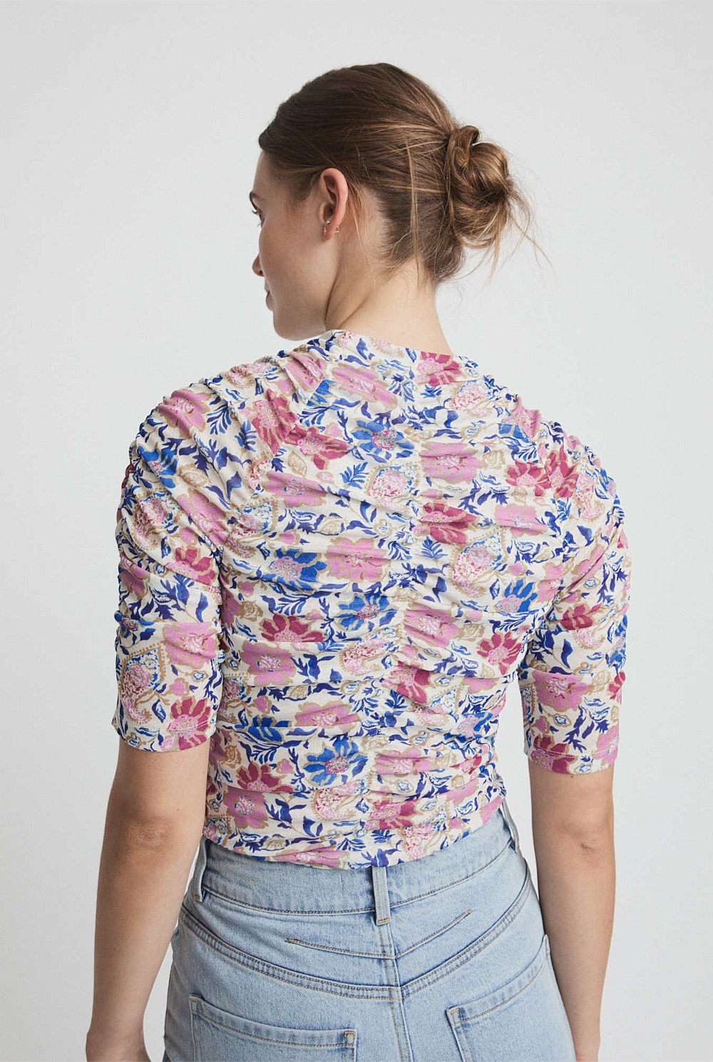 Mixed Paisley Mesh Top