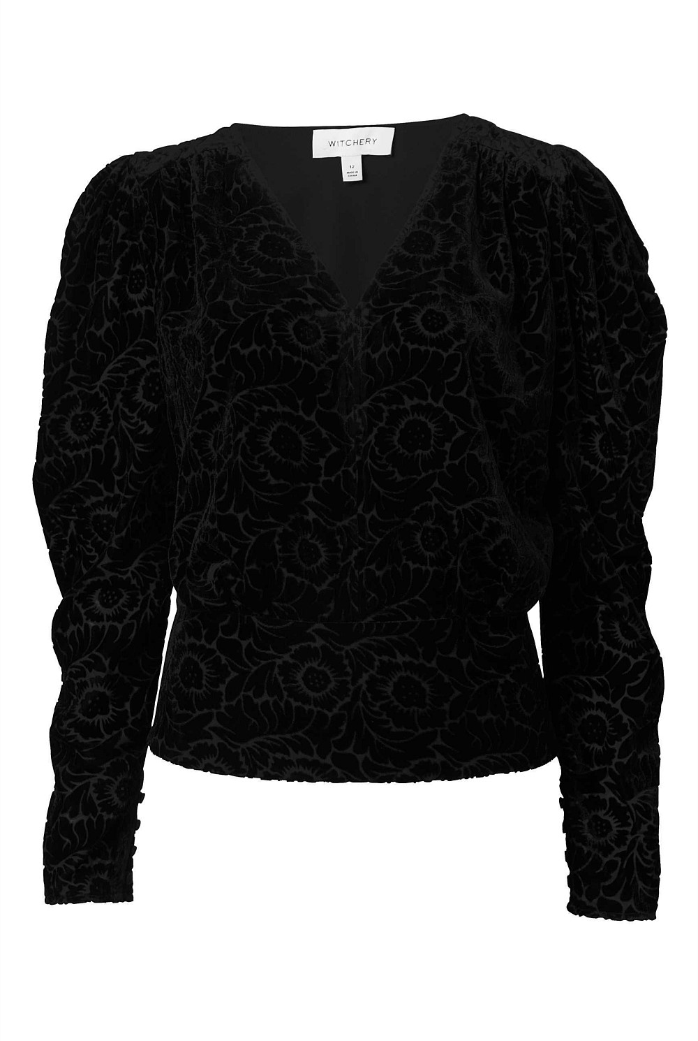 Devore Puff Sleeve Blouse
