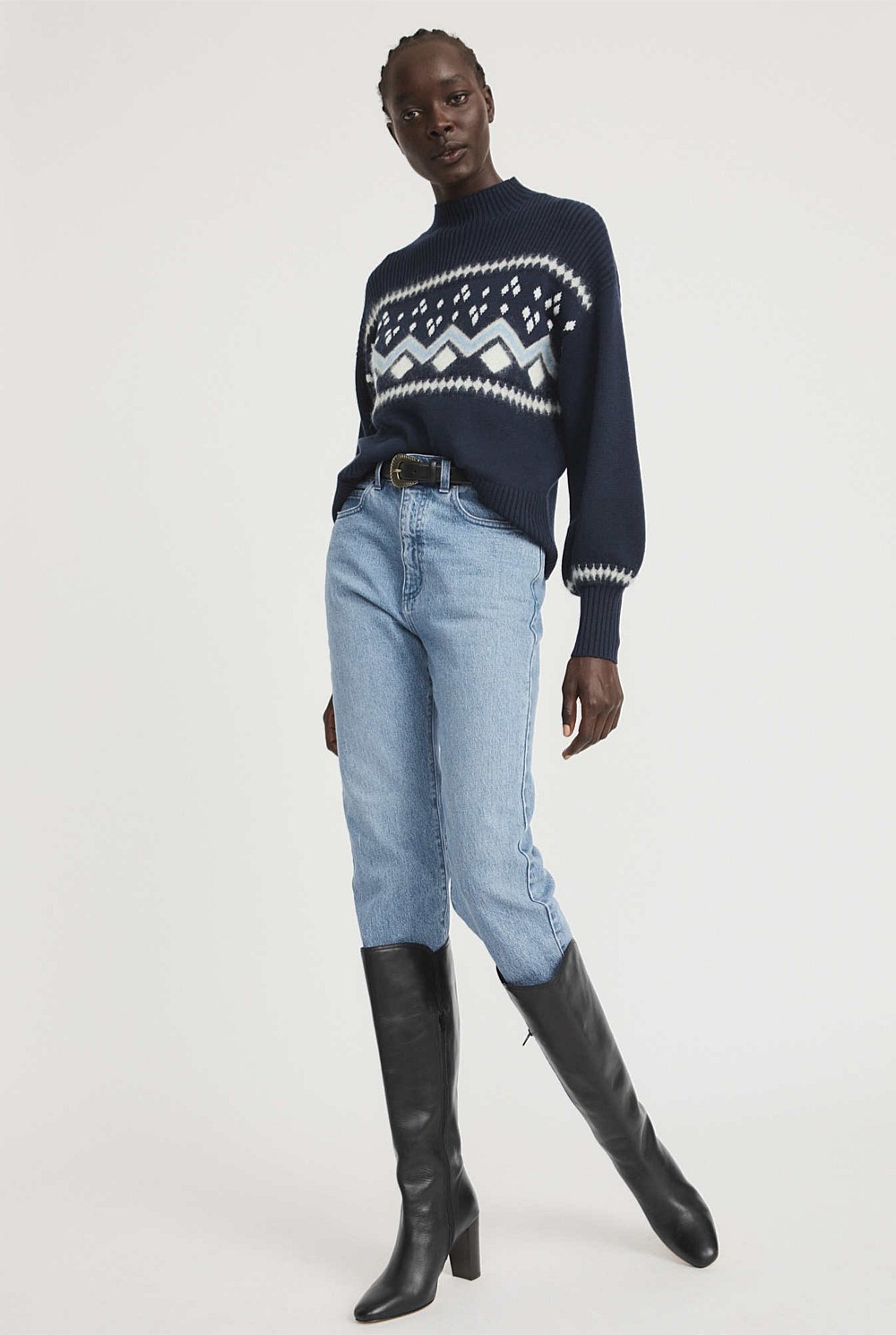High Neck Fairisle Knit