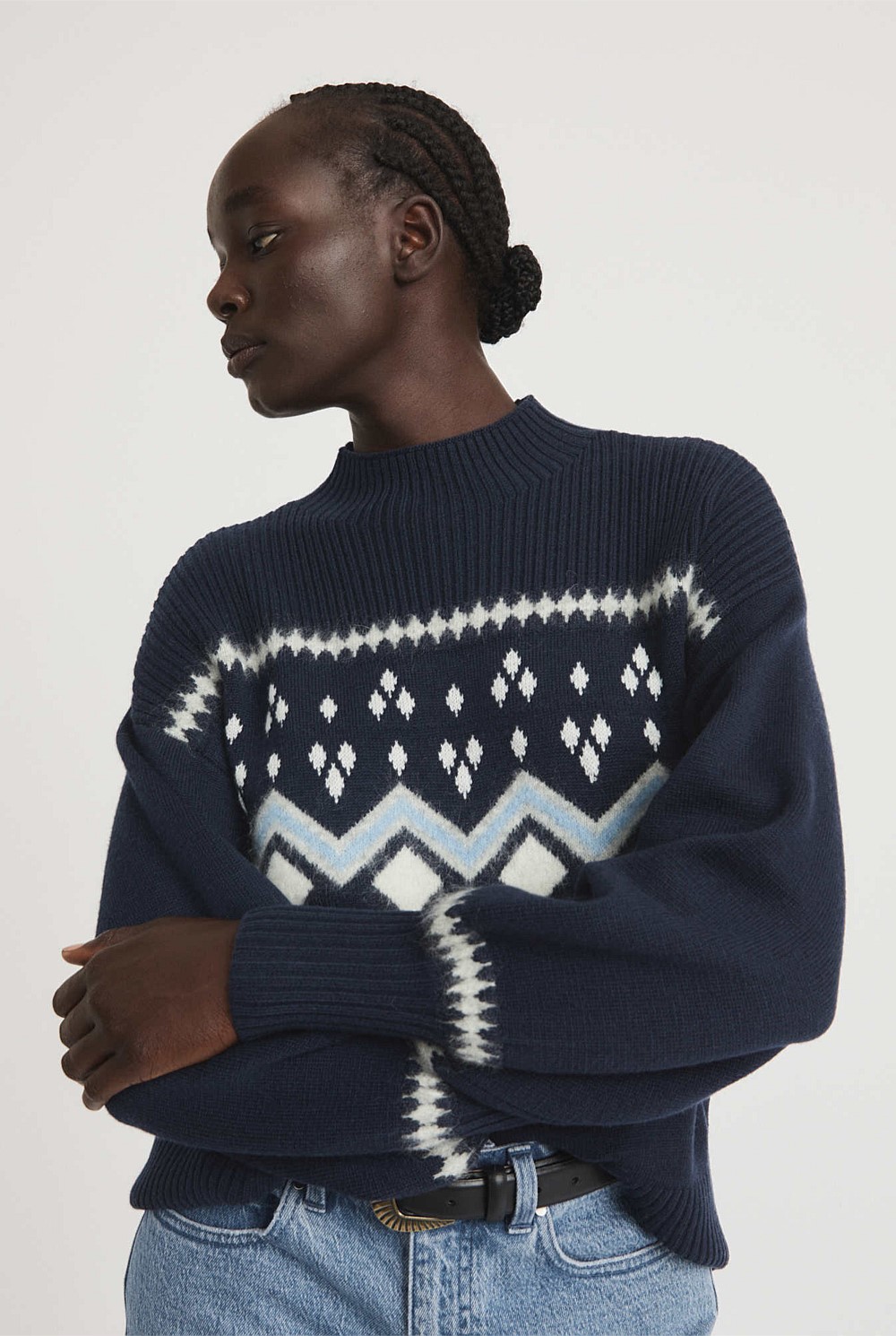 High Neck Fairisle Knit
