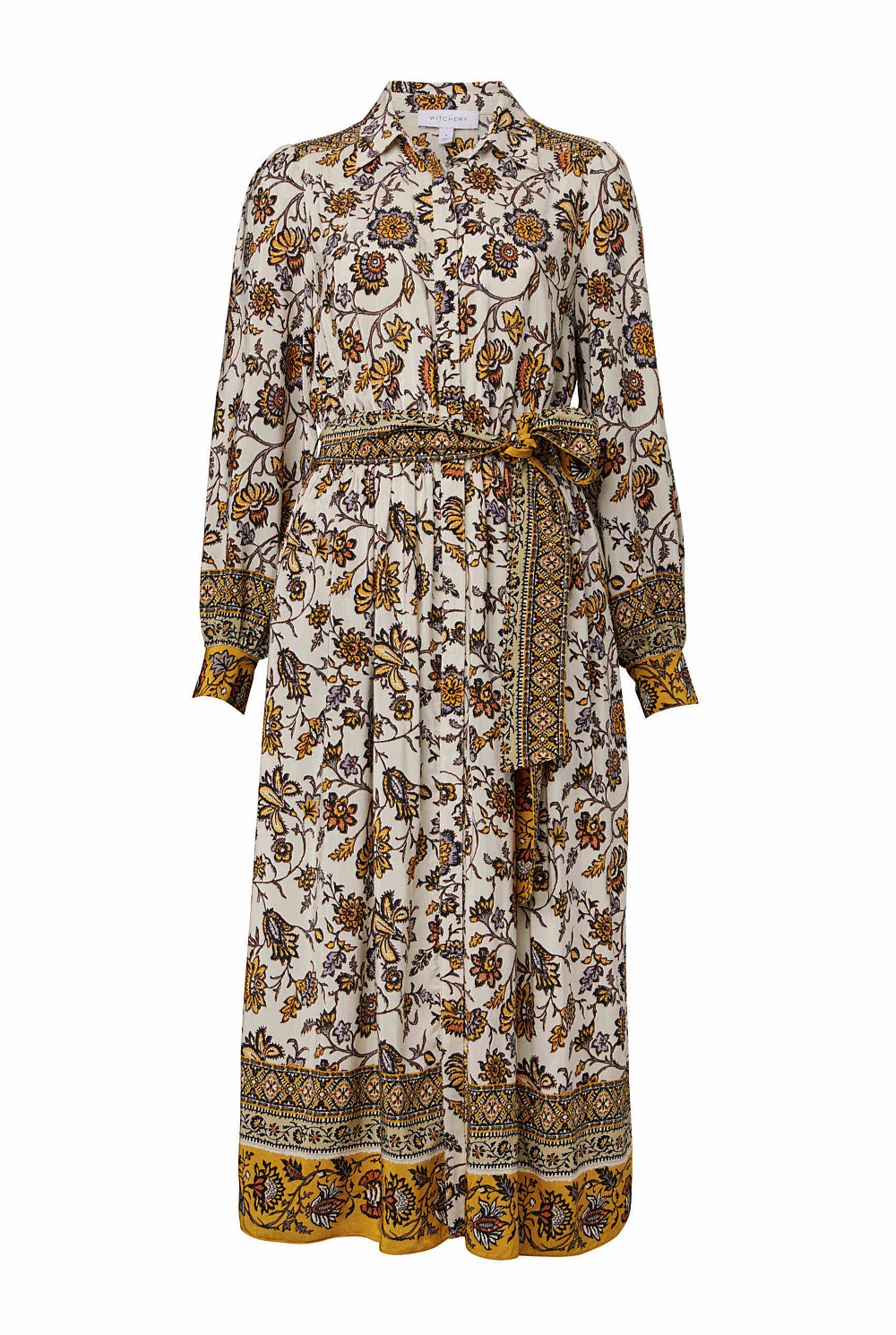 Border Print Shirt Dress