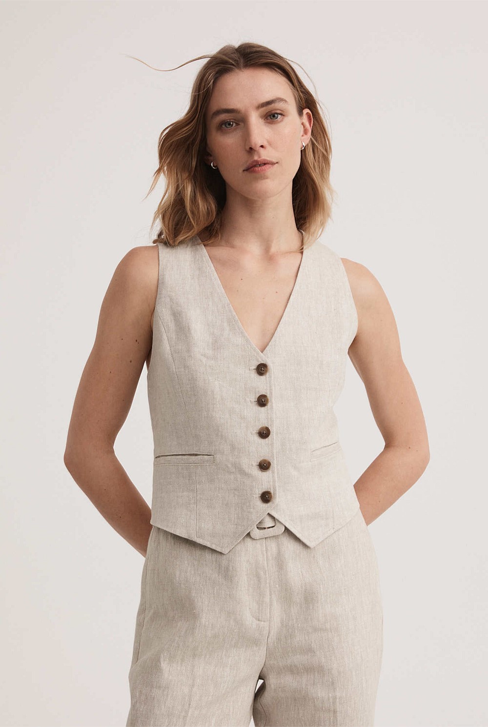 Yarn Dye Linen Waistcoat