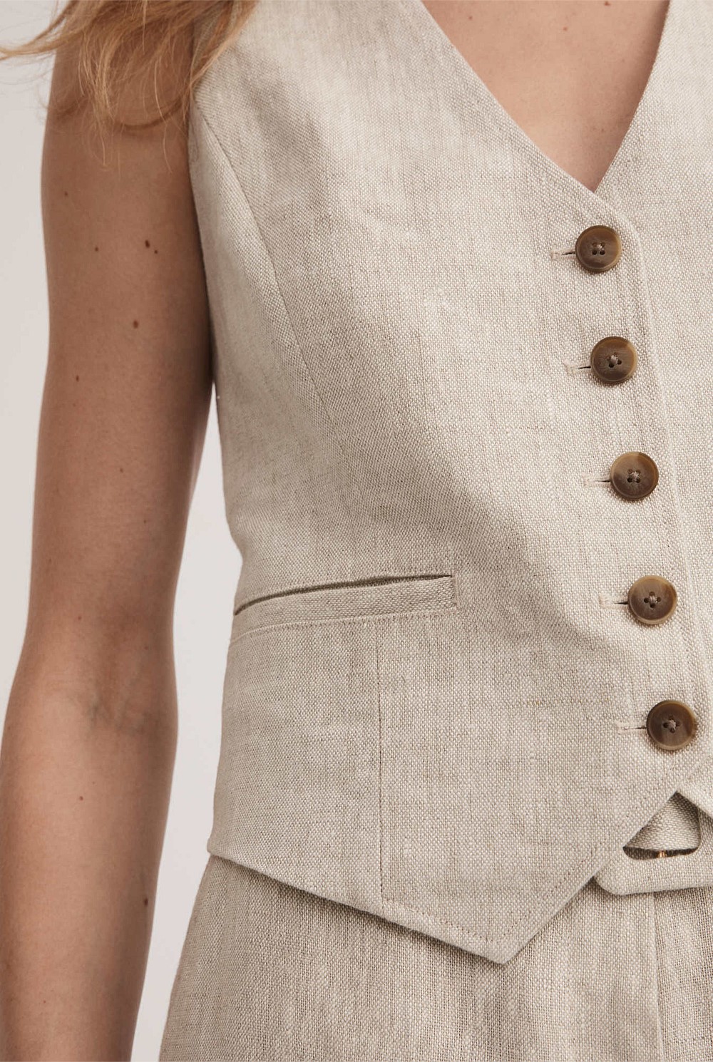 Yarn Dye Linen Waistcoat