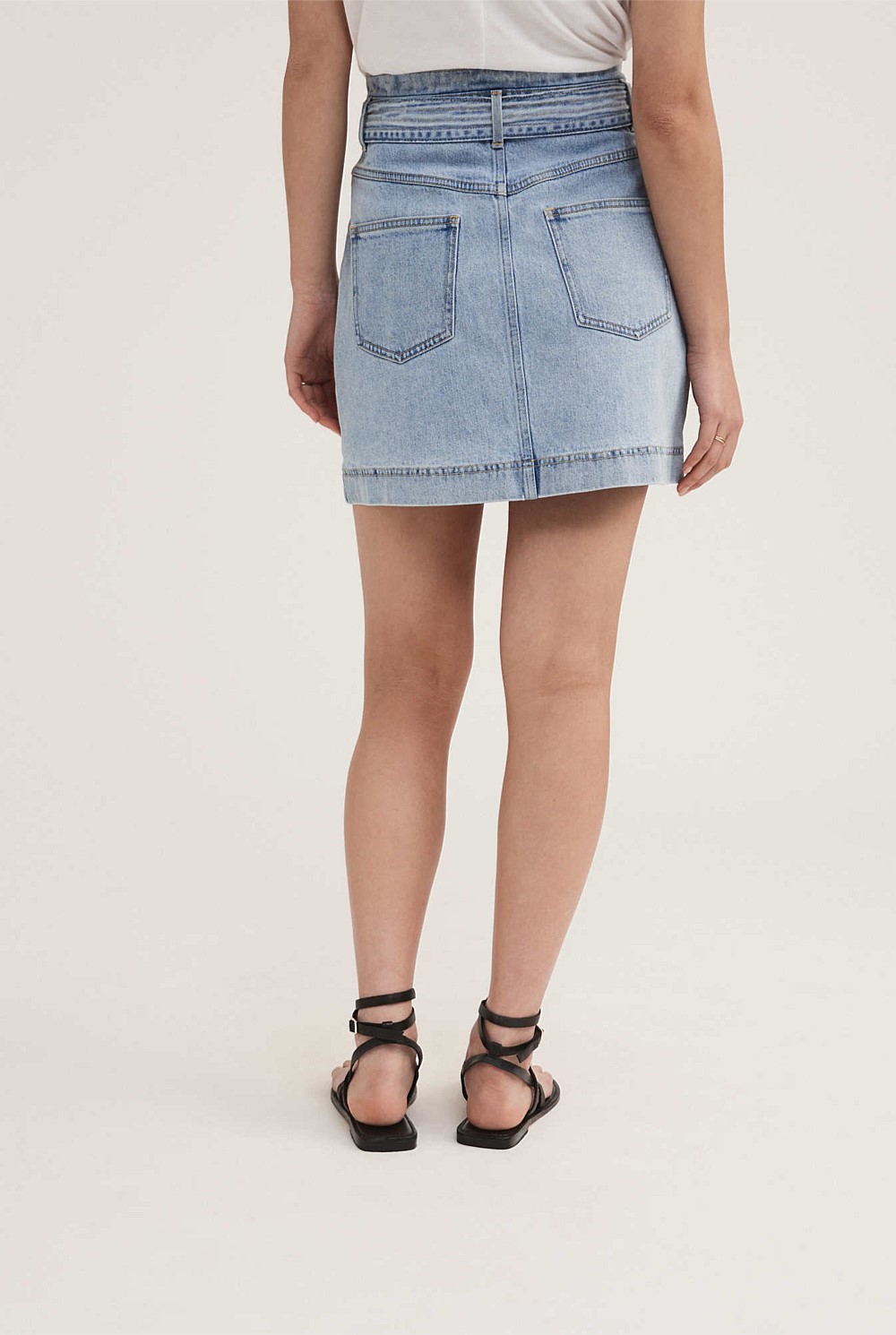 Yoke Front Denim Skirt