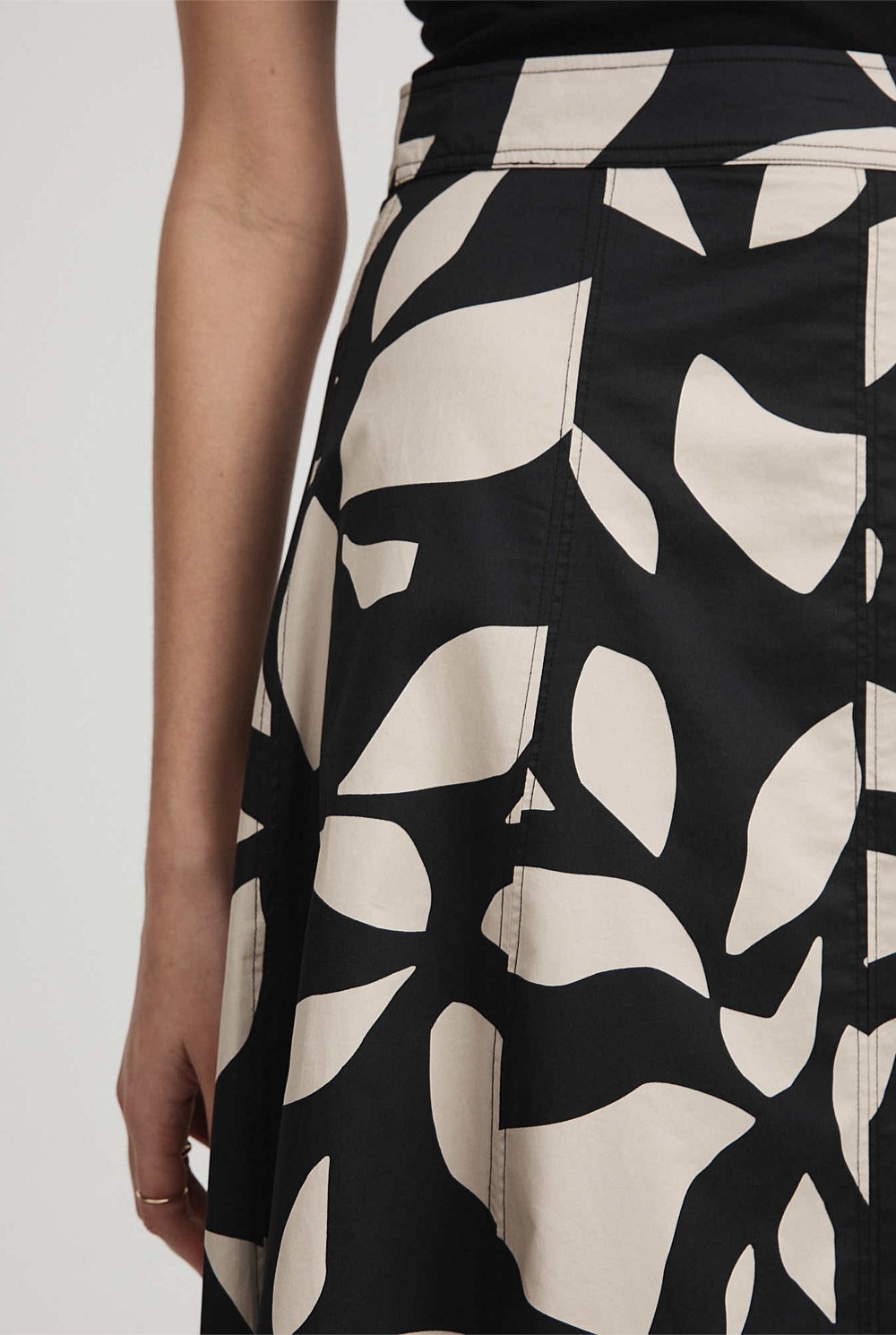 Abstract Print Midi Skirt