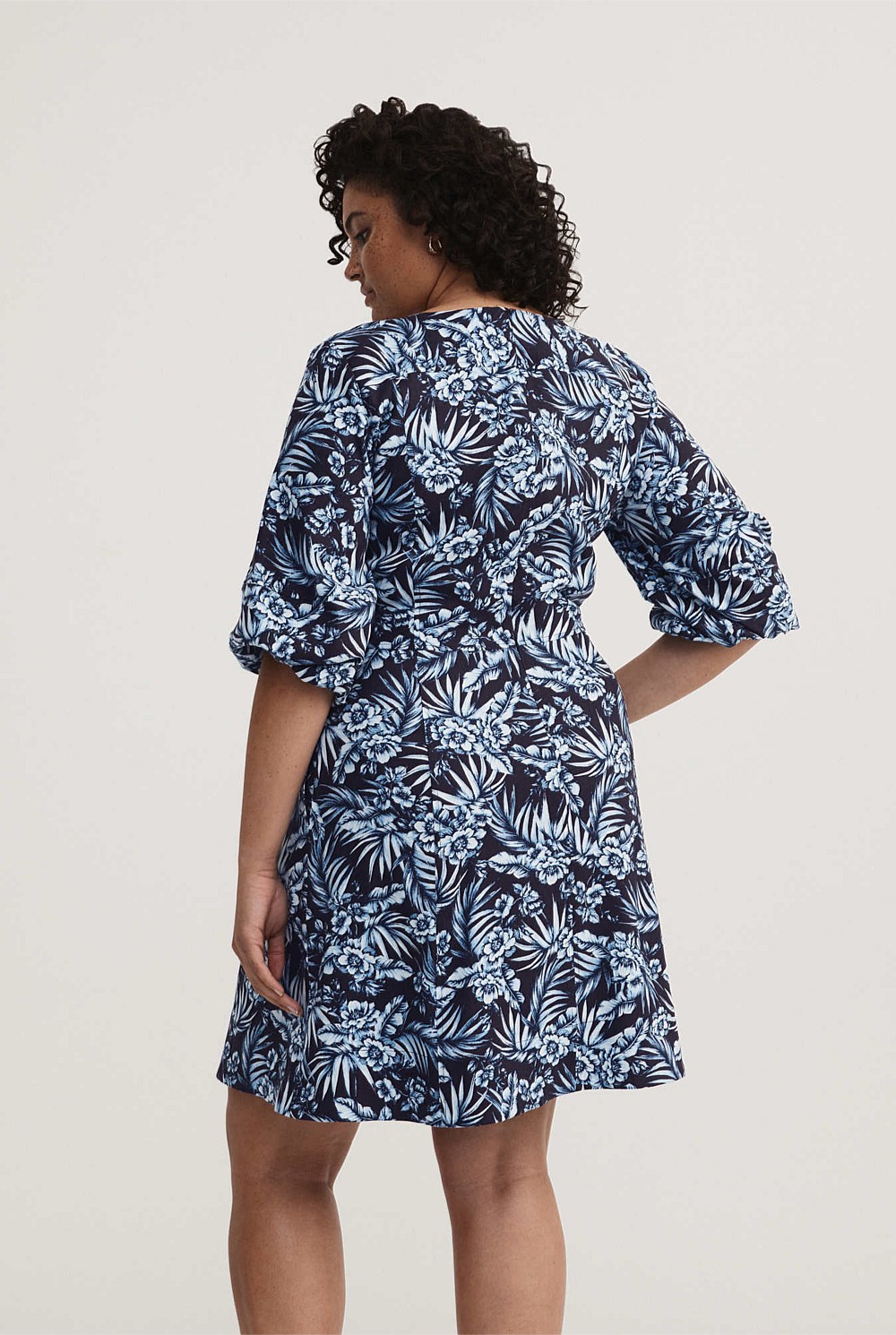 Floral Palm Linen Dress