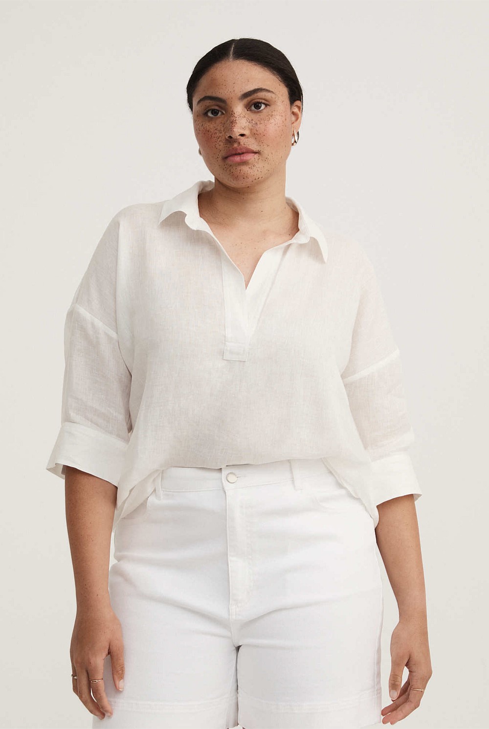 French Linen Pop Over Shirt