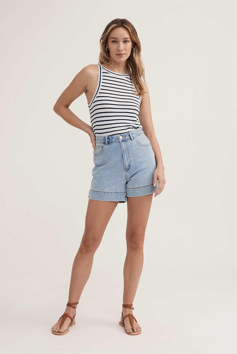 Linen Stripe Bind Tank