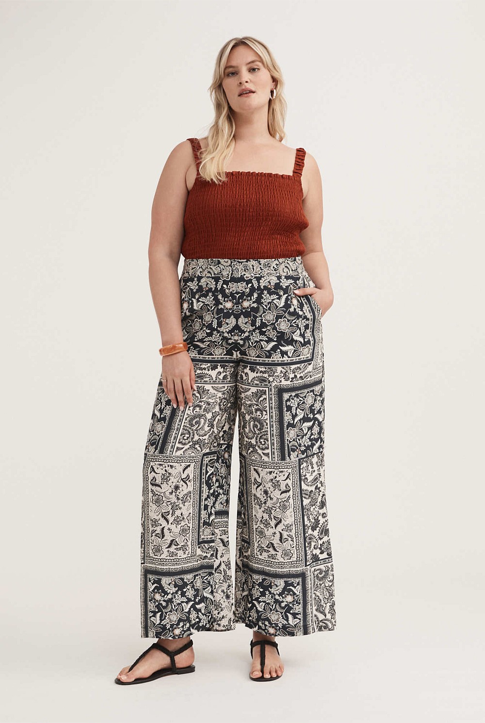 French Linen Shirred Tank