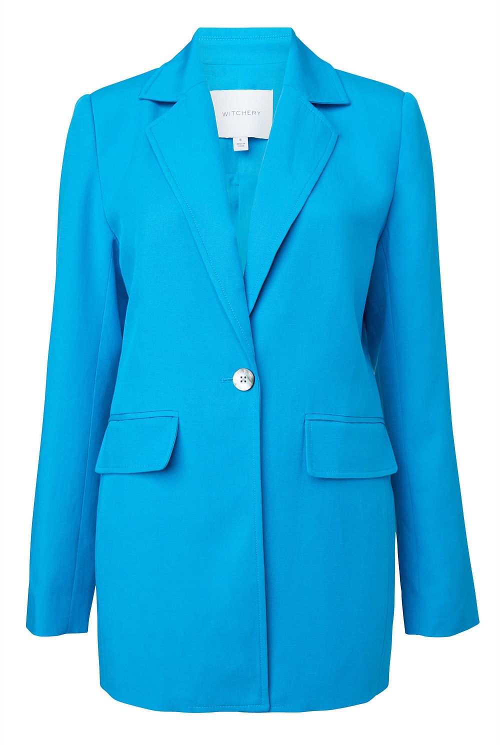 Linen Blend Long Line Blazer